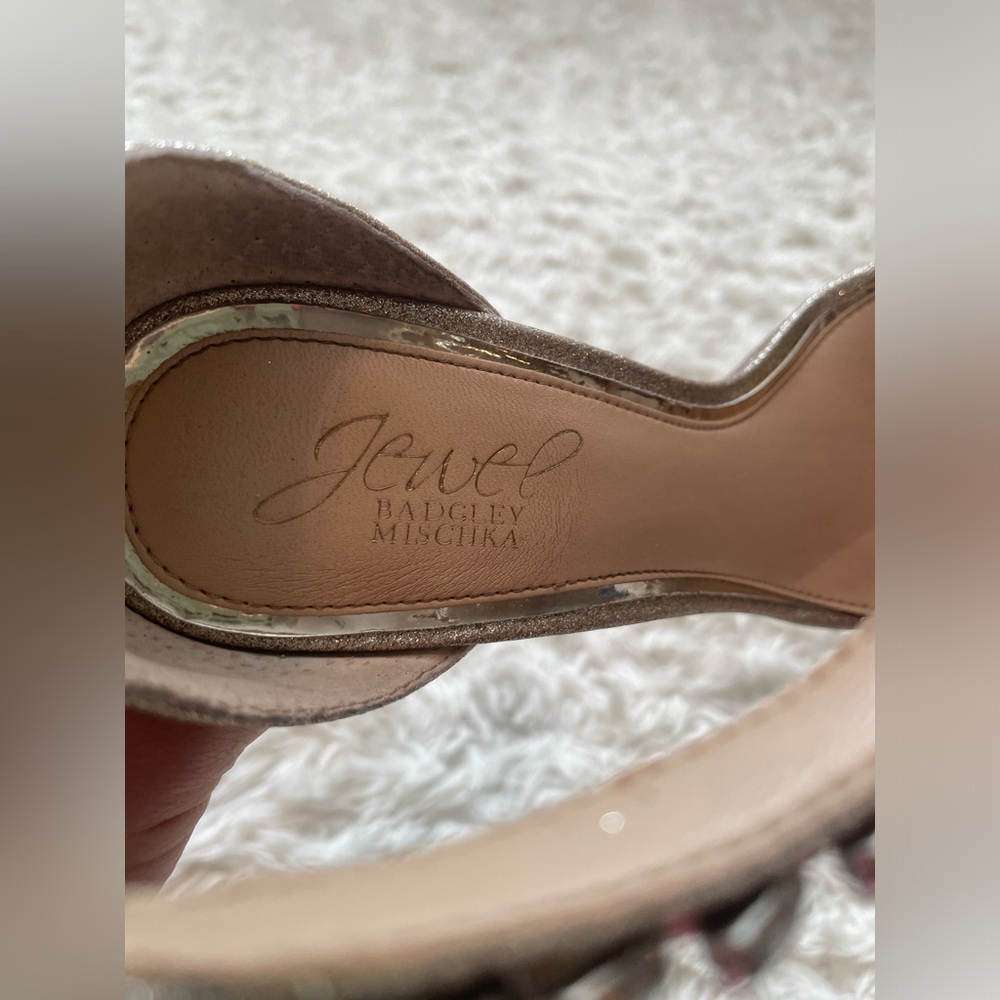 Jewel Badgley Mischka Mayra Ankle Strap Evening Shoe - gold glitter - Picture 6 of 8